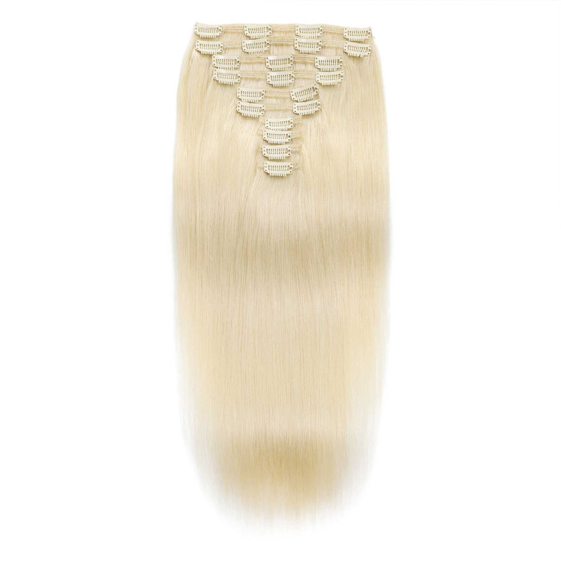 Clip In Hair Extensions 26"   #60 Platinum Blonde