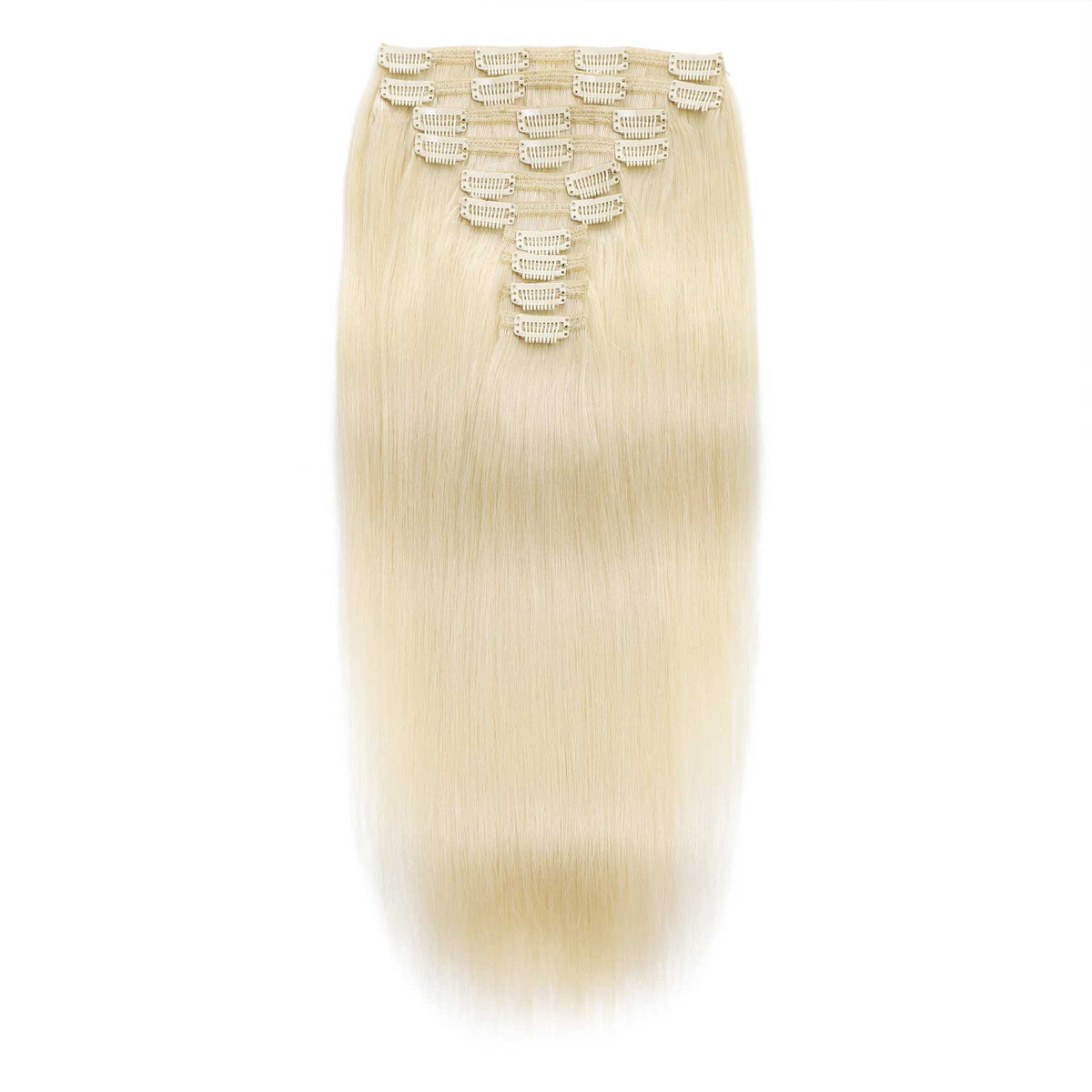 Clip In Hair Extensions 24" #60 Platinum Blonde