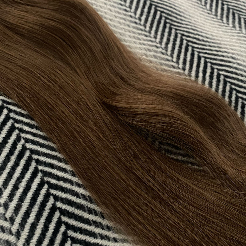 Flat Weft Hair Extensions  #6 Medium Brown 22"