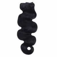 Clip In Hair Extensions Wavy Human Hair Extensions #1 Jet Black 22”