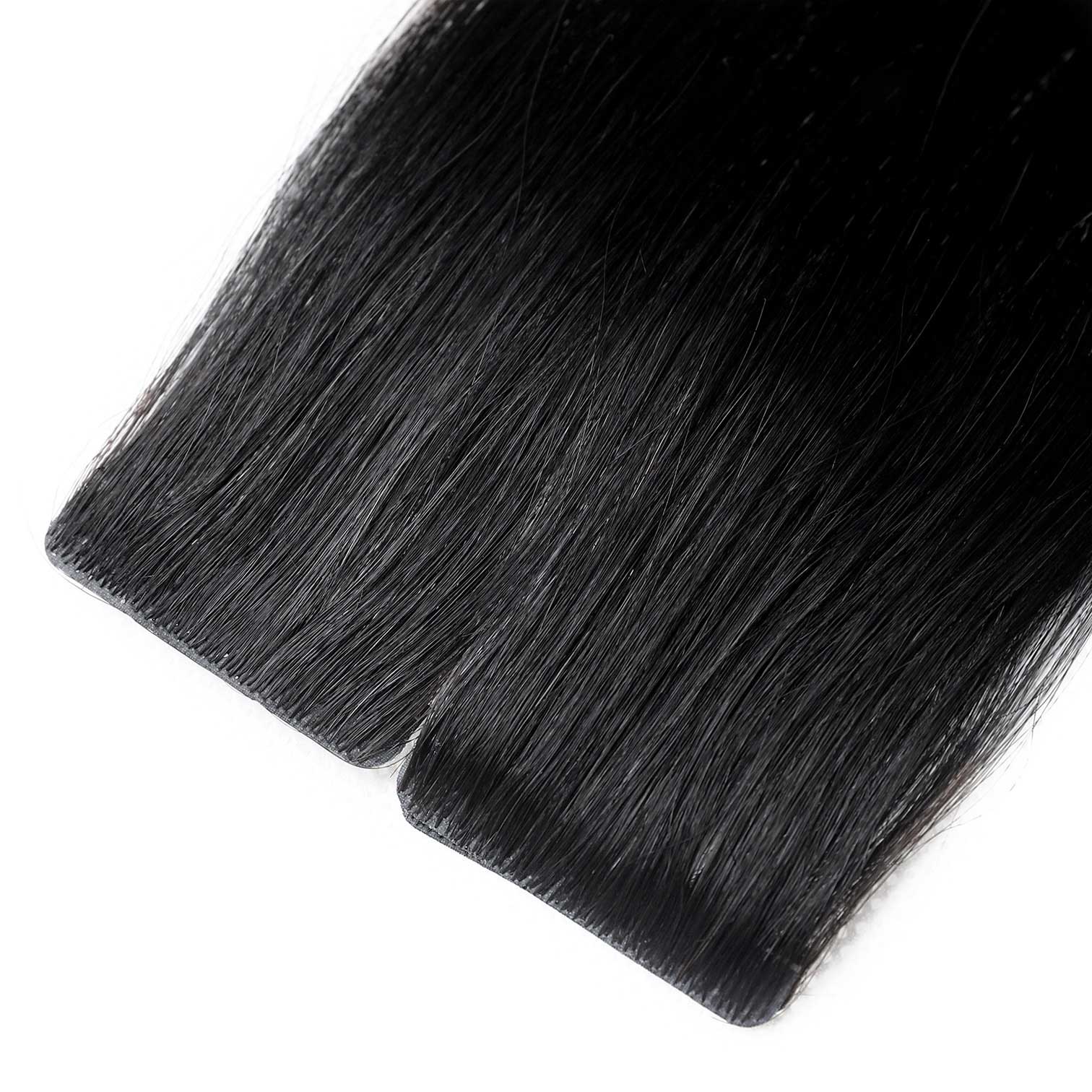 Invisible Tape Hair Extensions #1 Jet Black Seamless Tape Hair Extensions