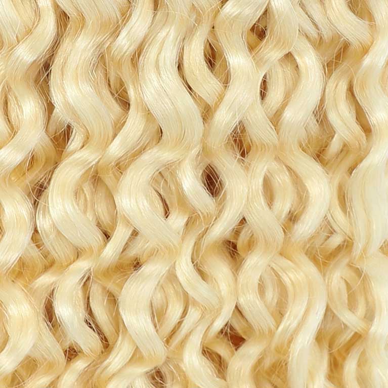 Curly Ponytail Human Hair Extensions #60 Platinum Blonde