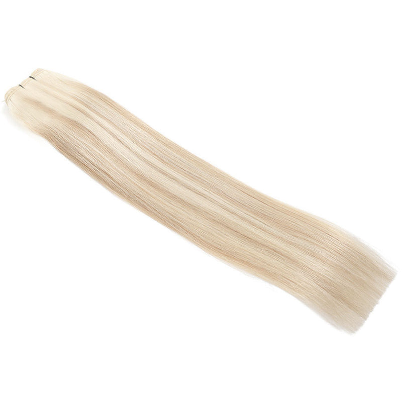 Weft Hair Extensions  #51/60 Champagne & Platinum Blonde Mix 21"