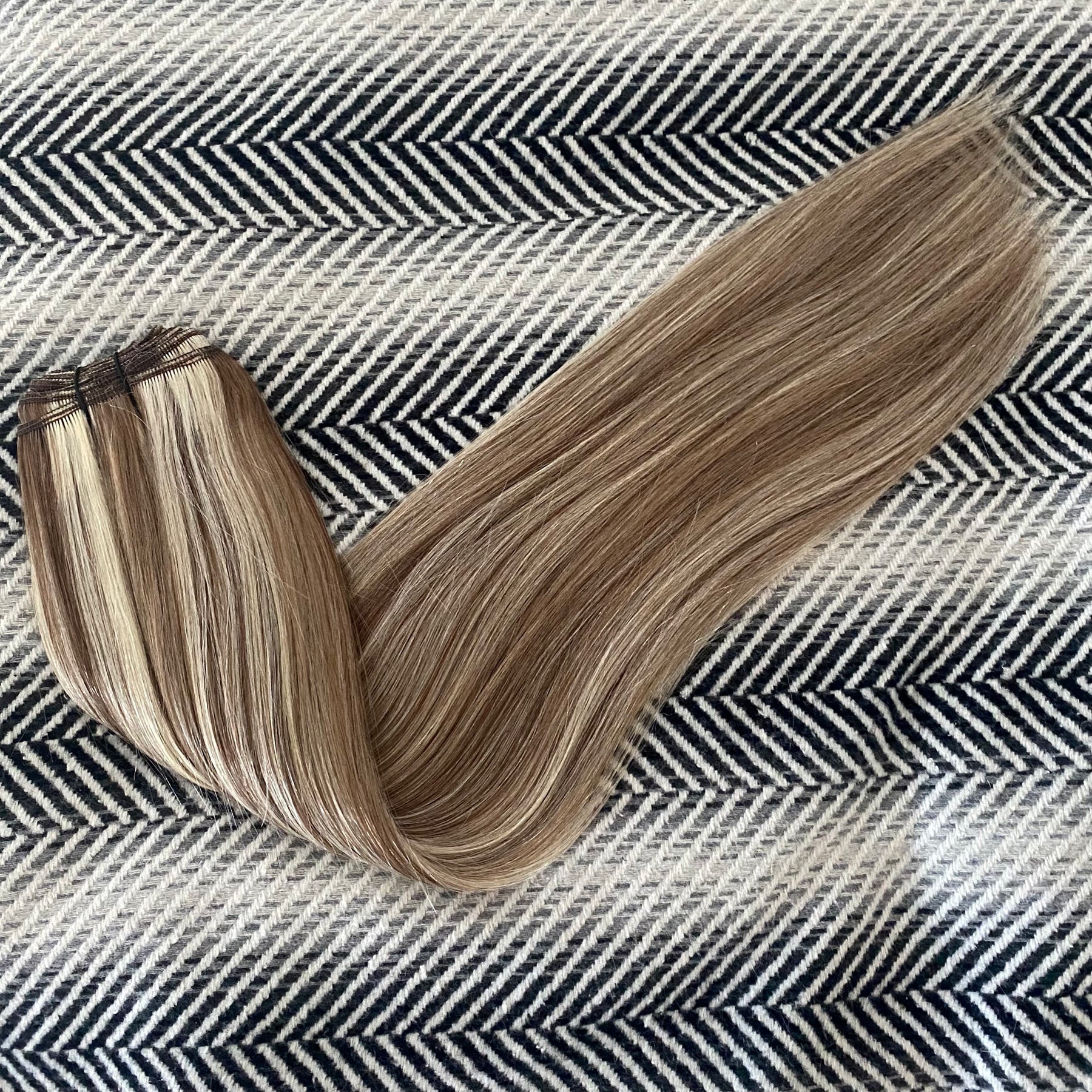 Extensions Human popular Hair #8/60/18 Ash Brown to Ash Blonde Mix Platinum Blonde Human